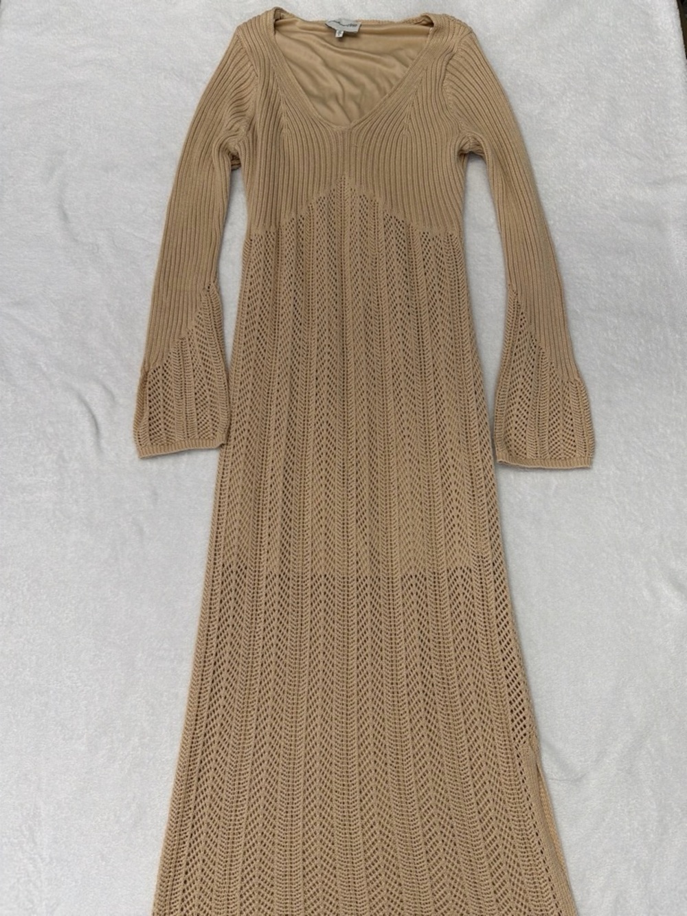 Freshman 1996 Beige Knit Maxi Dress – XL